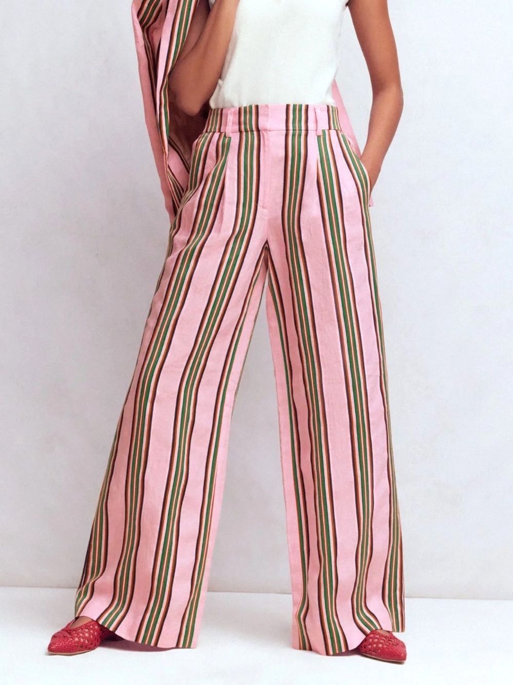 BODEN Darling Candy-Stripe Wide Leg Kennsington Trouser Pants Sz 4 NWT $220!!